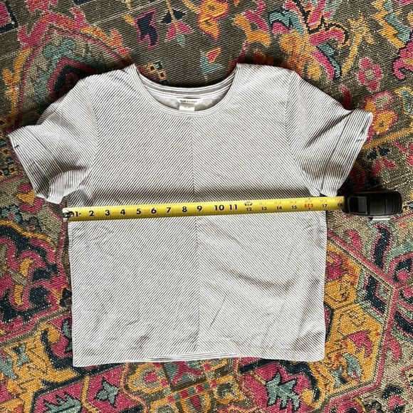 Club Monaco Cuffed Stripped Short Sleeve Shirt XS - Picture 6 of 6